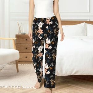 Monteau Black Floral Lounge Pants